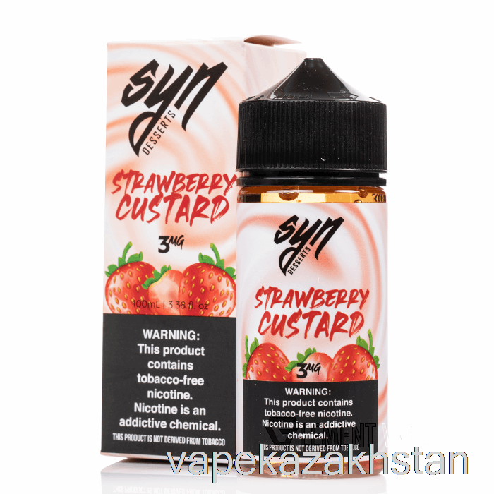 Vape Disposable Strawberry Custard - Syn Liquid - 100mL 0mg